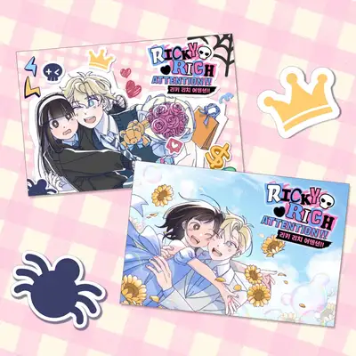 [Ricky Rich Attention!!] Webtoon Postcard Set 2 Types | Webtoon Goods