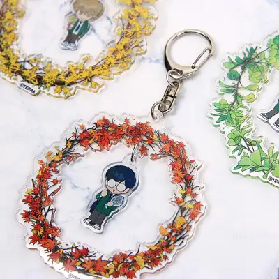 [Spinach Bouquet] Four Seasons Long Tube Acrylic Keyring 5-Piece Set