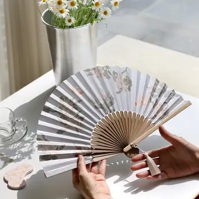 折りたたみ扇（花卉図 梨花）国立中央博物館 特化商品