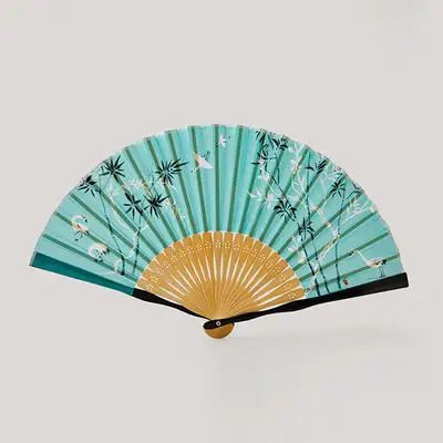 青磁の扇（鶴と竹）韓国工芸デザイン文化振興院協業商品