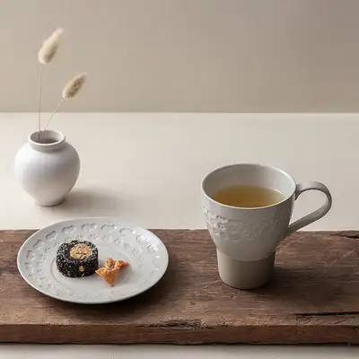 粉青瓷茶杯与茶杯垫<国立光州博物馆陶瓷文化馆特色产品>