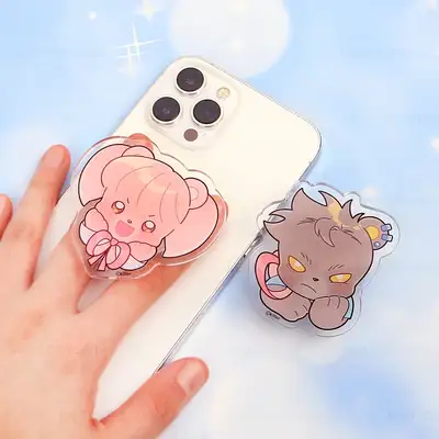 Teddy Bear Webtoon Acrylic-Shaped Phone Socket 2 Types | Webtoon Goods