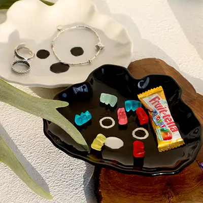 黒ウサギ 白ウサギ プレートセット