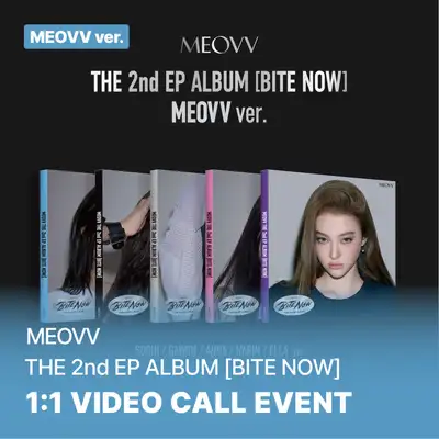 [0702 1:1 Exclusive] MEOVV - THE 2nd EP ALBUM [BITE NOW] (MEOVV ver.) (Random 1 of 5) **Includes Random 1 of 5 Unreleased Selfie Photocards B Version