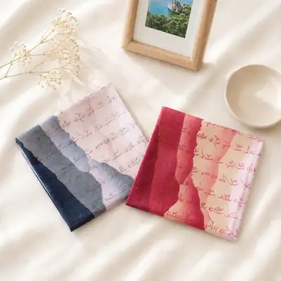 Premium Traditional Gauze Handkerchief & Neck Scarf (Hangeul Landscape) - Domestic Linen, Foreign Gift, Thank You Gift, Hiking Scarf Bib