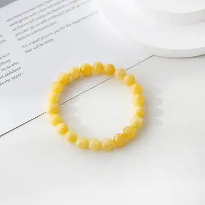 Natural Topaz Round Raw Stone Bracelet 8mm