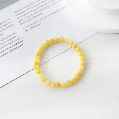 Natural Topaz Round Raw Stone Bracelet 6mm