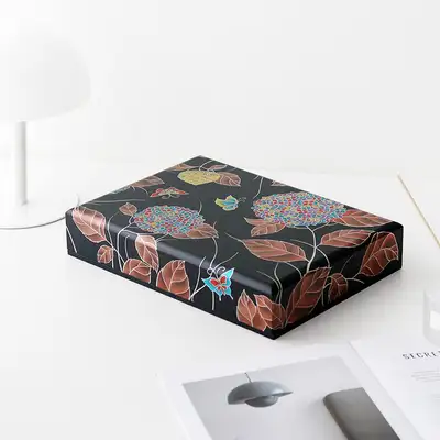 Premium Inlaid Mother-of-Pearl Lacquerware Document Box with Hydrangea Pattern