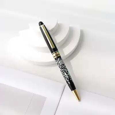 Premium Gift Mother-of-Pearl Ballpoint Pen with Scrolling Pattern