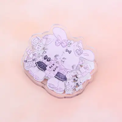 [Mippy_riri] Rabbit Friend Acrylic Clip (Clamp) 1 Type / Illustration Goods