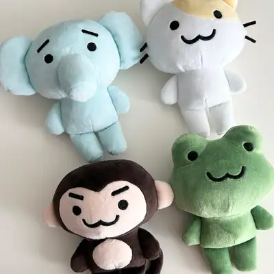 デコボコ動物ぬいぐるみキーリング 4type