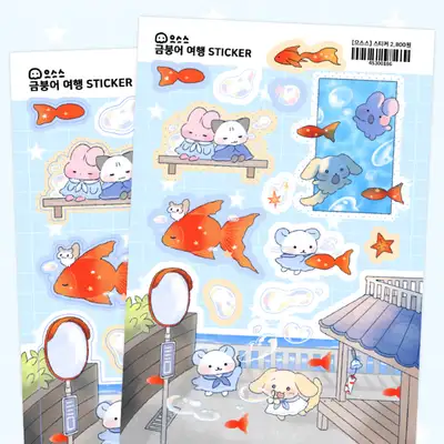 ウスウス商店 金魚の旅 ステッカー