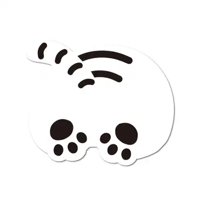 无职老虎 白虎 胖子馄饨大号可移除贴纸