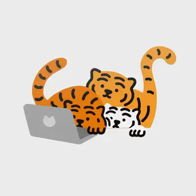 Together Tiger 大尺寸可移除贴纸