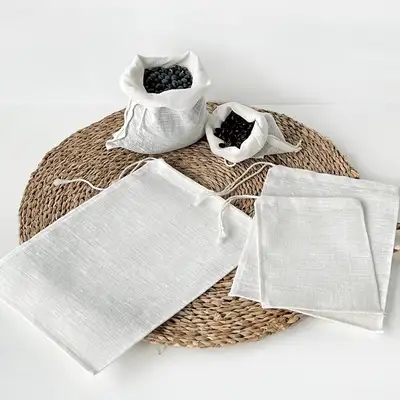 9Size Ramie Pouch - Anchovy Broth Strainer, Herbal Medicine, Greek Yogurt Making