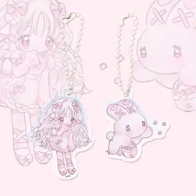 [Mipi_Riri] Acrylic Keyring Charm (Double-sided) 2 Types / Illustration Goods