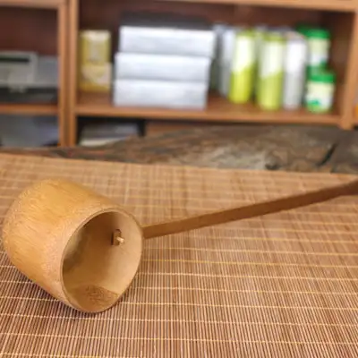 Bamboo Dipper (Water Scoop) Size 2 Extra Large Gourd-Shaped Lotus Tea Glass Ladle