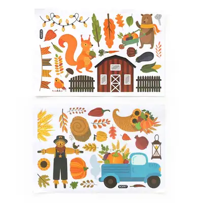 Window Sticker | Window Decor Point Glass Cafe Autumn Activity