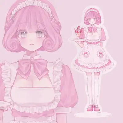 [Mifi_riri] Pink Maid LD Acrylic Stand 1 Type / Illustration Goods