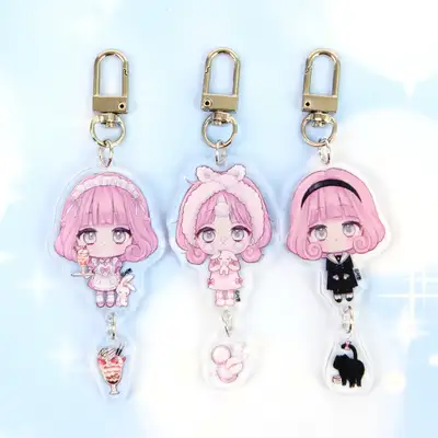 [Miipi_riri] Riri Acrylic Dangling Keyring_3 Types / Illustration Goods