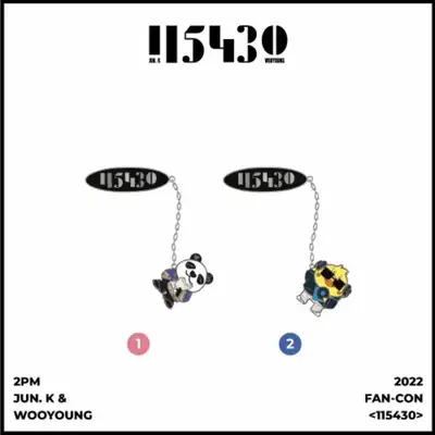 2PM JUN. K & WOOYOUNG 2022 FAN-CON [115430] OFFICIAL GOODS CHAIN BADGE SET