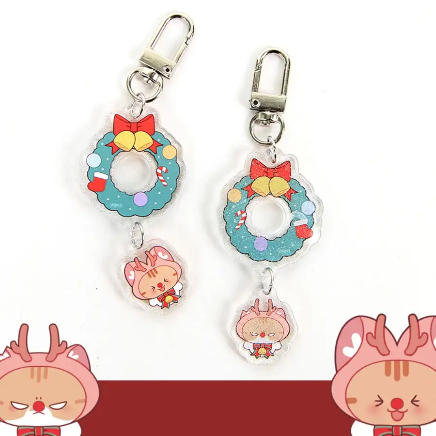 [Aong Aong] Sparkle Sparkle! 2-Layer Pearl Acrylic Keyring 2-Piece Set
