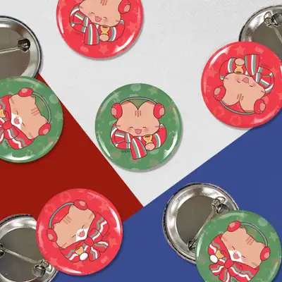 [Aong Aong] Webtoon Round Pin Button 32mm 4 Types (2 pieces per set)