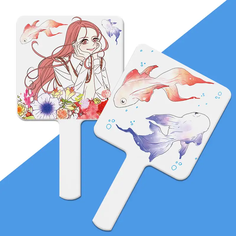 Aquarium Flower Garden Hand Mirror Square 2 Types