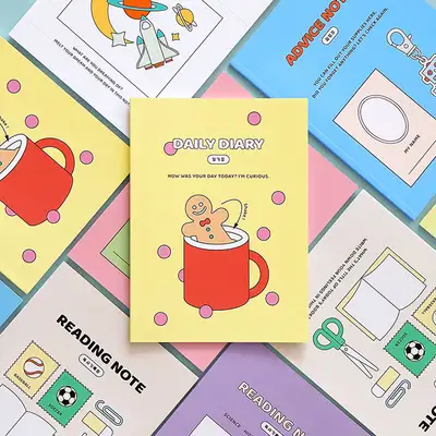 [3-Piece Set] Indigo Children Elementary Upper Grade Functional Notebook Set (Narrow Lines for Grades 3-6) - Notification Book, Diary, Reading Log