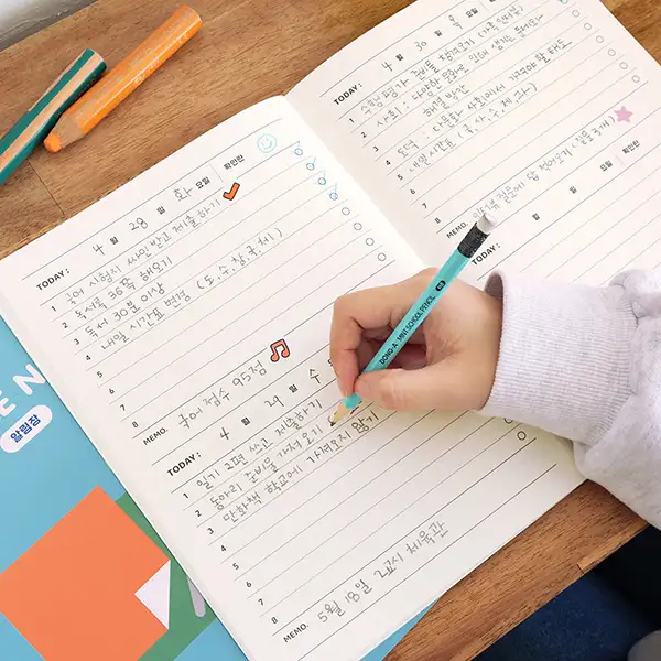 [Auxiliary Bag Included] 3-Book Set Elementary School Upper Grade Notification Planner (Grades 3-6 Narrow Lines, 120g Paper) — 2