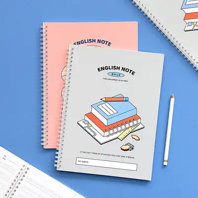 [3-Book Set] Indigo Children Elementary English Notebook - Upper Grade School Life (4-Line Narrow Ruling Spring Binding)