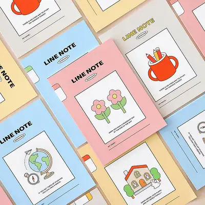 [4-Pack Set] Upper Elementary Ruled Notebook Set (Grades 3-6, Blank Title, 22 Lines) Line New Semester Notebook