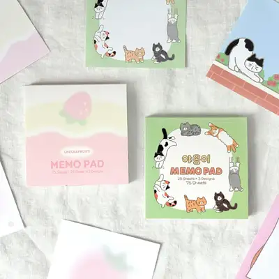 Check and Fruits & Meow Memo Pad