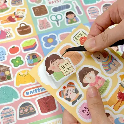 Happy Hobby Days Knitting Sticker 6-Piece Set