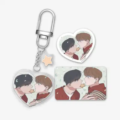 Between Stars Heart Acrylic Keyring Set - Un & Star Ver