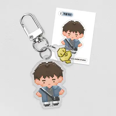Way to Embrace a God Tae-seon Pixel Acrylic Keyring