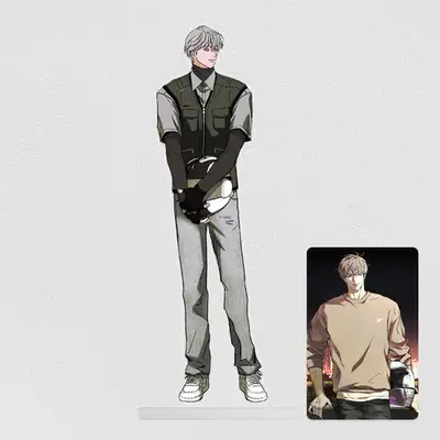 Pizza Delivery Worker and Gold Palace Dou Won Acrylic Stand