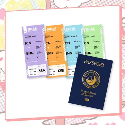 Banana Scandal - Passport Mini Notebook + 4 Airline Tickets