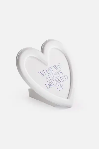 Magnet Stand Photo Frame_Heart_White