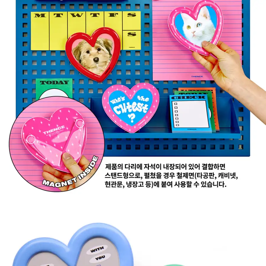 Magnet Stand Photo Frame_Heart_Blue — 2