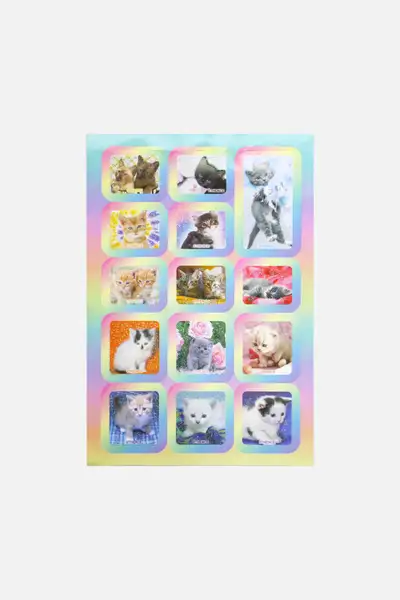 Glitter Point Sticker_Kittens