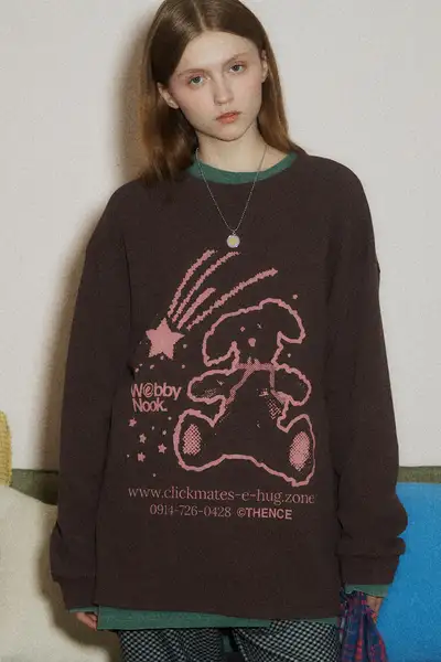 Waffle Long Sleeve Tee_Brown