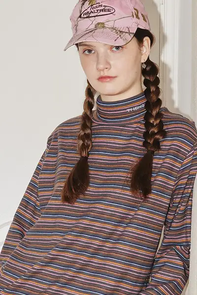 Stripe Turtle Neck_HWM_Charcoal