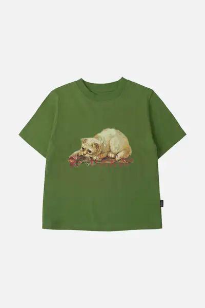 Crop Tee_IRD_Olive Green