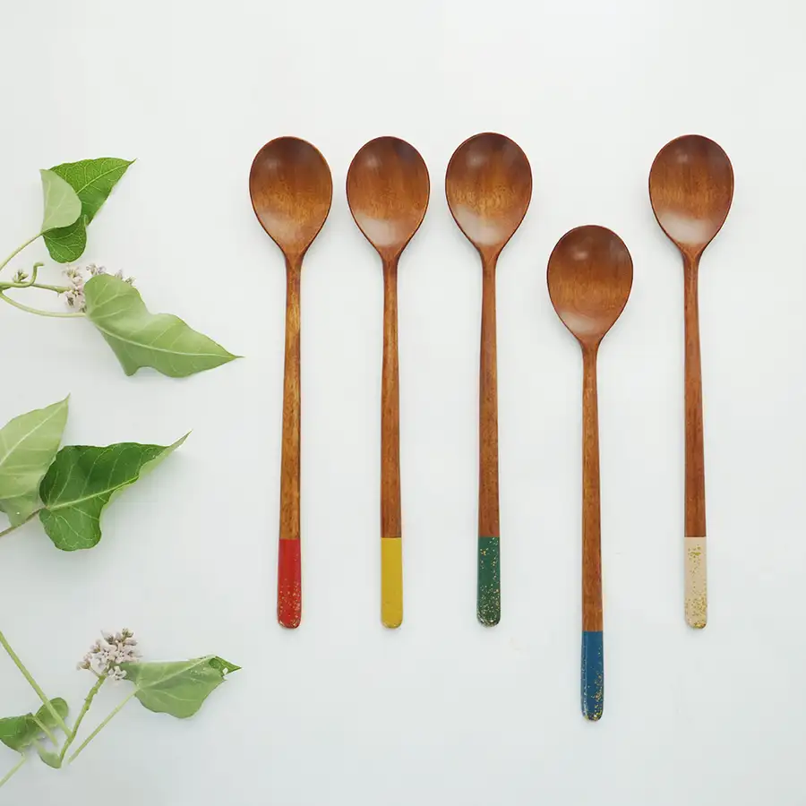 (Korea Excellence Craft Product) Chilmong Geumsugansan Min Lacquer Birch Wood Utensil Set (Spoon + Chopsticks) — 6