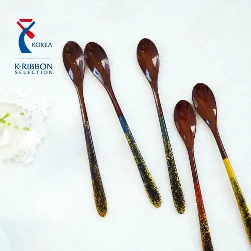 (Korea Excellence Craft) Chilmong Premium Milky Way Lacquer Wood Long Teaspoon - Single (1pcs) — 1