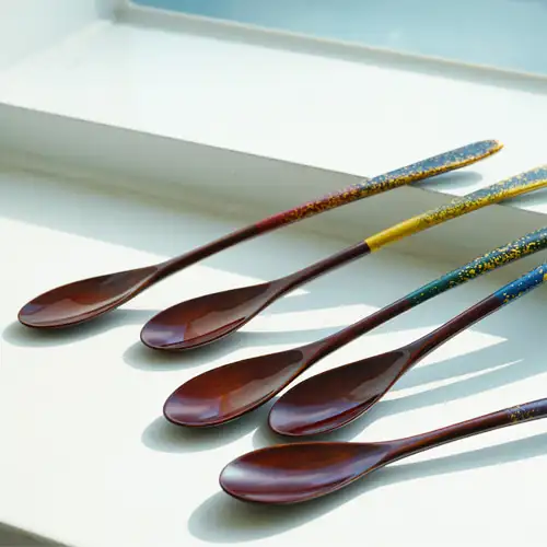 (Korea Excellence Craft) Chilmong Premium Milky Way Lacquer Wood Long Teaspoon - Single (1pcs) — 5