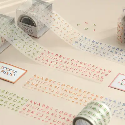 Doodle Alphabet Kiss-Cut Decorative Tape