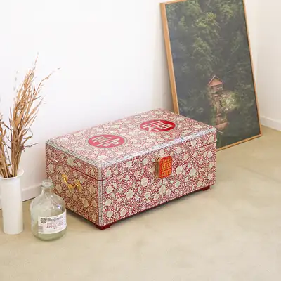 螺鈿漆器 韓國 傳統文化之美 名品螺鈿漆器 花草紋 壽福 混禮 漆藝 貝殼 鳳彩函(特大) 朱漆 60公分