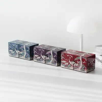 螺鈿漆器韓國傳統工藝松鶴母貝寶石盒(中)